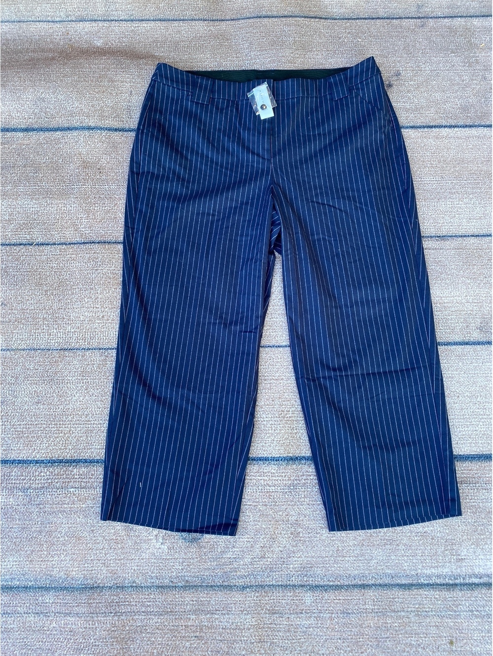 90's minimalism navy white pinstripe trousers Lane Bryant New with tags 20